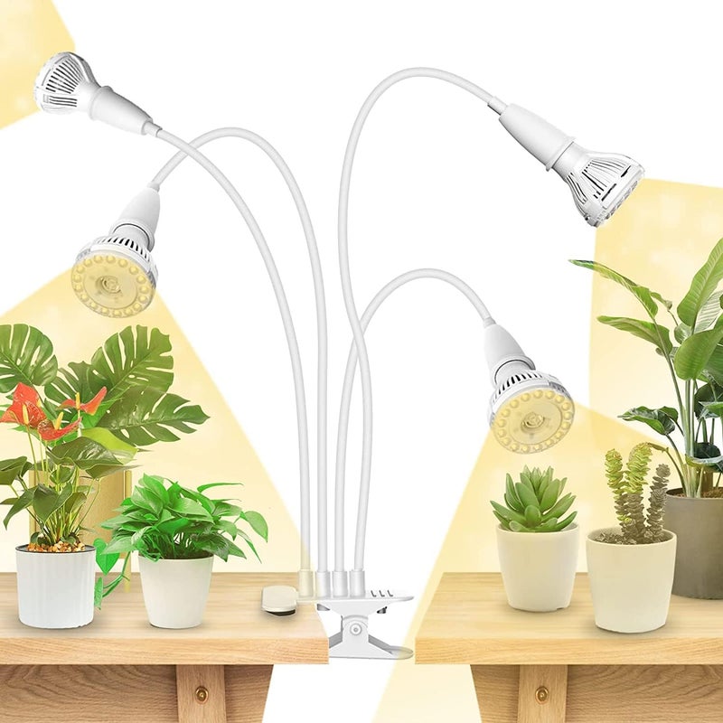 Sansi LED Grow Lights for Indoor Plants, 600W Full Spectrum Clip-on Gooseneck Grow Light with Ceramic Tech.,40W Plant Light for Indoor Growing High PPFD, Lifetime Free Bulb Replacement White, No Timer - Image 1